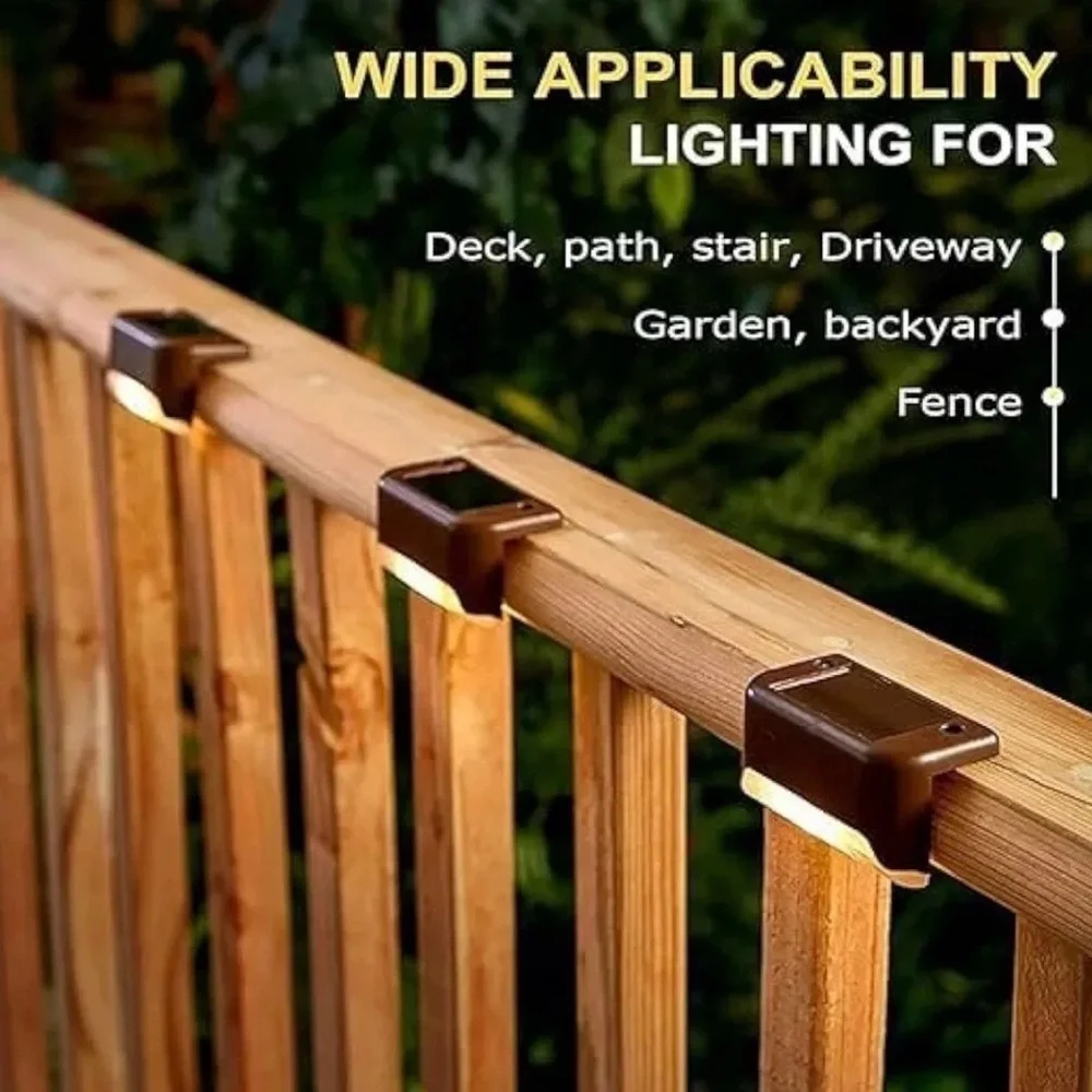 Solar Step Lights Pack — Brown Outdoor LED Stair Lanterns